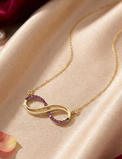 Yakut İkiz Sonsuzluk Kolye resmi