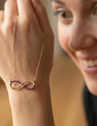 Yakut İkiz Sonsuzluk Kolye resmi