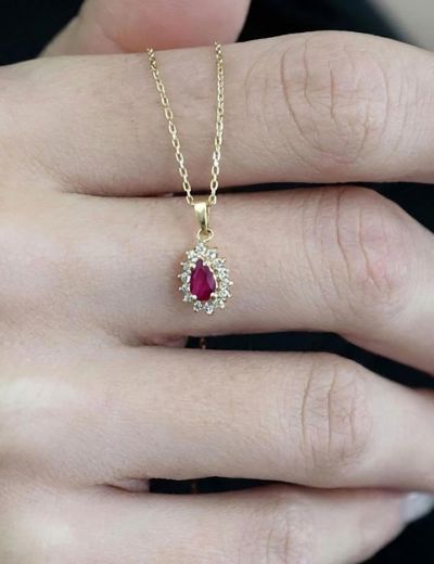 Anturaj Damla Yakut Kolye resmi