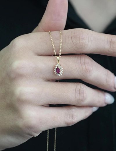 Anturaj Damla Yakut Kolye resmi