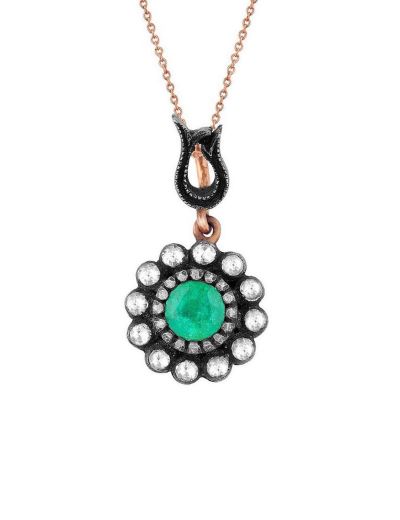 Elmas Anturaj Zümrüt Kolye resmi