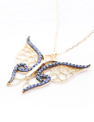 Safir Kelebek Kolye resmi