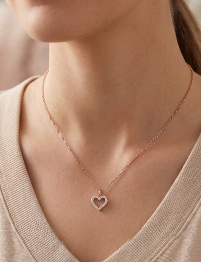 Pırlanta Sevgi Kalp Kolye resmi