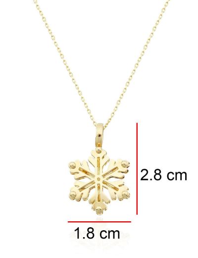 Çift Kat Kar Tanesi 14 Ayar Altın Kolye resmi