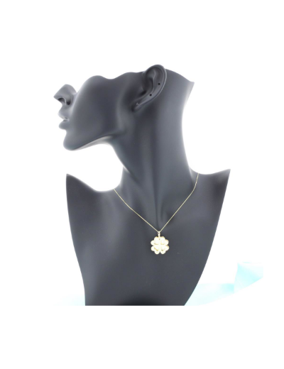 Çift Kat Şans Yoncası 14 Ayar Altın Kolye resmi