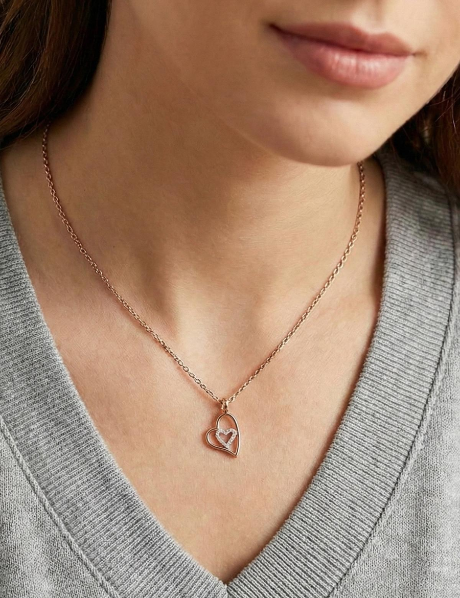 Pırlanta Kalbimin Kalbi Kolye resmi