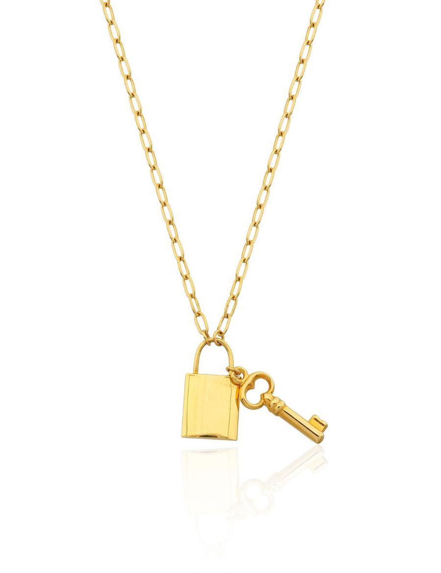 22 Ayar Altın Anahtar Kilit Kolye resmi