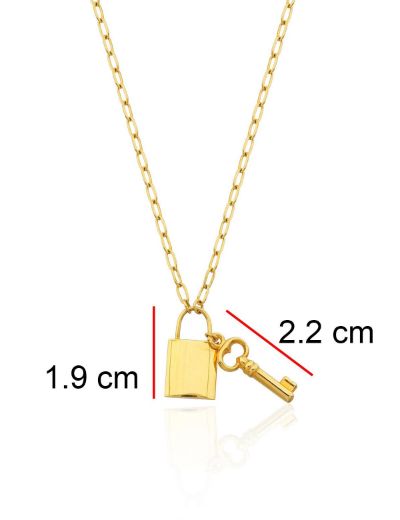 22 Ayar Altın Anahtar Kilit Kolye resmi