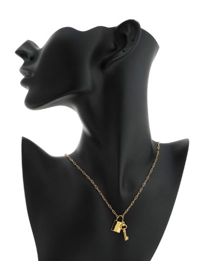 22 Ayar Altın Anahtar Kilit Kolye resmi