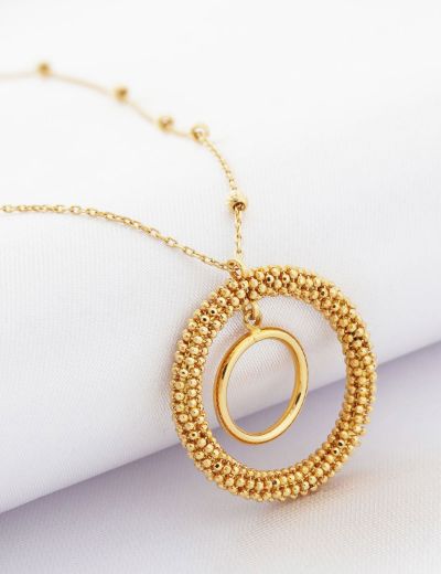 22 Ayar Altın Vizzaro Halka Kolye resmi