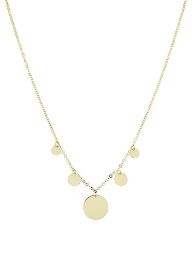 14 Ayar Altın Yuvarlak Plaka Kolye resmi