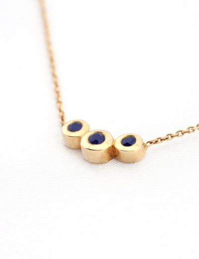 Doğal Safir Tria Altın Kolye resmi