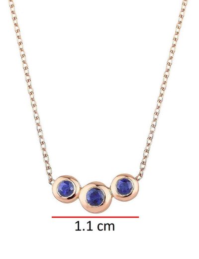 Doğal Safir Tria Altın Kolye resmi