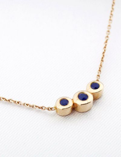 Doğal Safir Tria Altın Kolye resmi