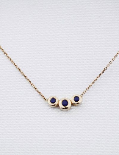 Doğal Safir Tria Altın Kolye resmi
