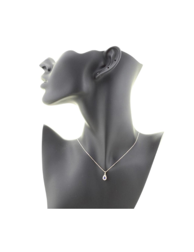 Klasik Pırlanta Anturaj Damla Safir Kolye resmi