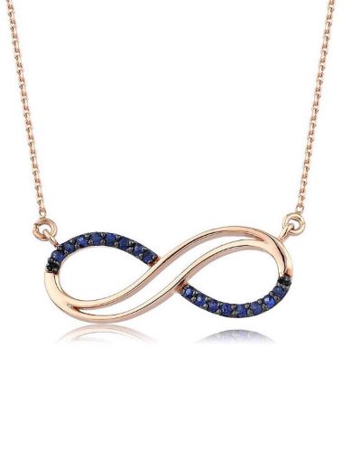 Safir İkiz Sonsuzluk Kolye resmi