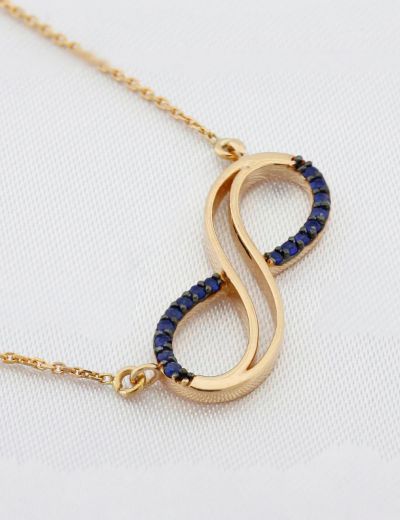 Safir İkiz Sonsuzluk Kolye resmi