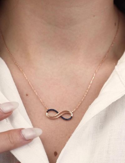 Safir İkiz Sonsuzluk Kolye resmi