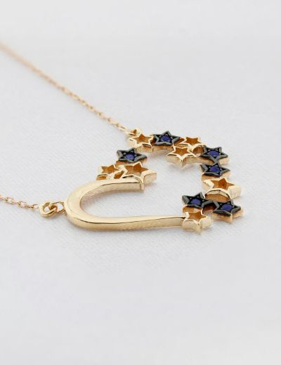 Safir Kalbimin Yıldızı Kolye resmi