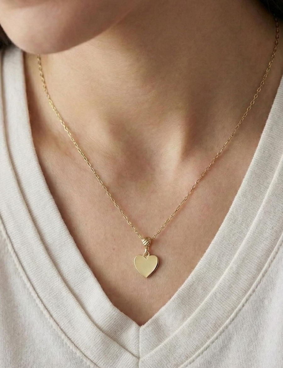 14 Ayar Altın Kalp Kolye resmi