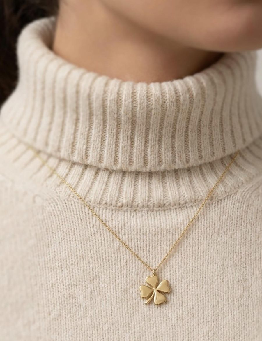 Altın Yonca Kolye resmi