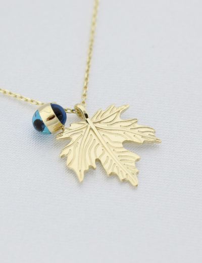 Çınar Yaprağı Altın Kolye-14 Ayar resmi