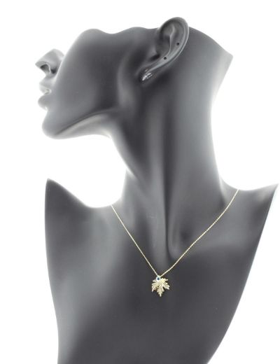 Çınar Yaprağı Altın Kolye-14 Ayar resmi