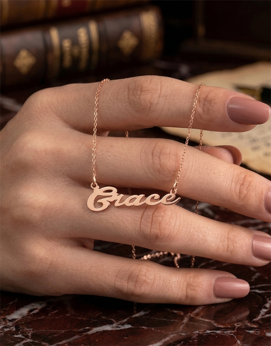 14 Ayar Altın Kişiye Özel İsimli Kolye resmi