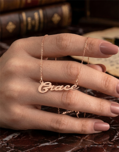 14 Ayar Altın Kişiye Özel İsimli Kolye resmi