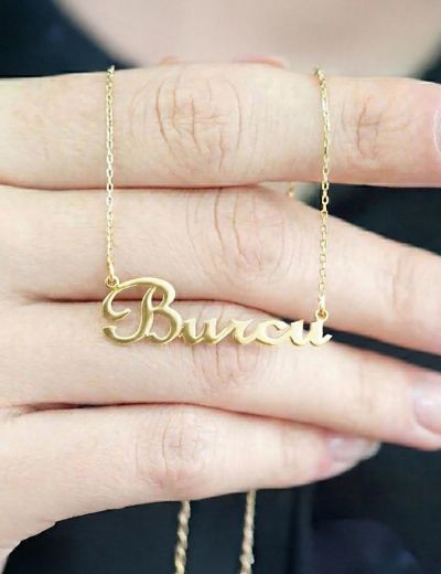 Kişiye Özel Altın İsimli Kolye-14 Ayar resmi