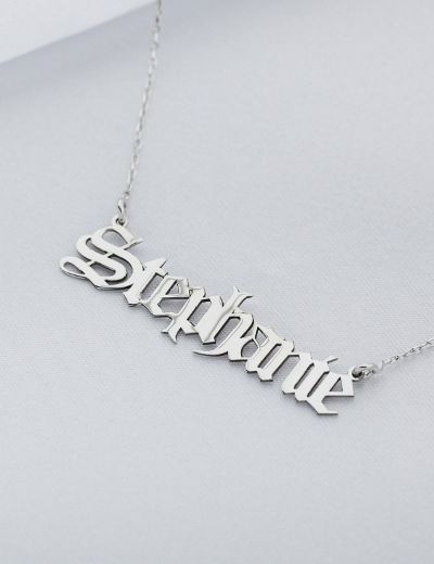 İsimli Altın Kişiye Özel Gotik Font Kolye -14 Ayar resmi