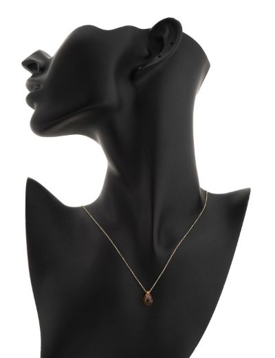 Doğal Citrin Taşlı Damla Kolye resmi