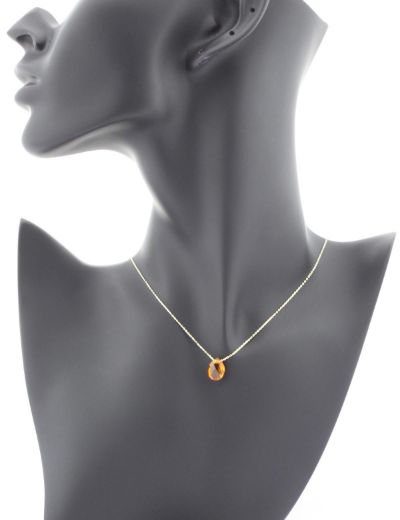 Doğal Citrin Taşı Damla Kolye resmi