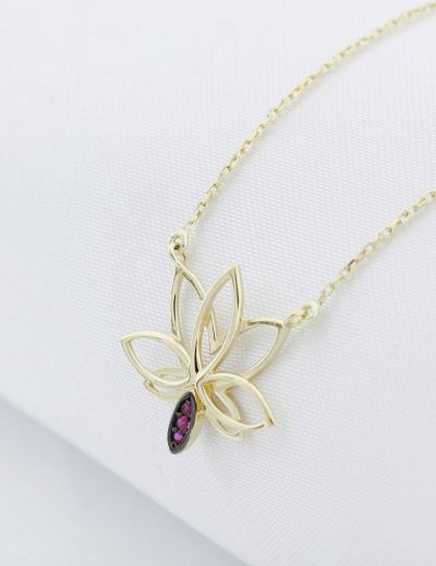 Yakut Lotus Çiçeği Kolye resmi