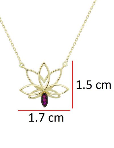 Yakut Lotus Çiçeği Kolye resmi