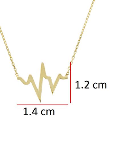 Altın Kalp Ritmi Kolye resmi