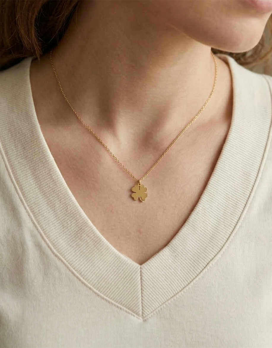 Altın Yonca Kolye resmi