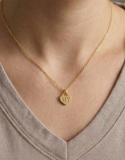 Altın Kalp Kolye resmi