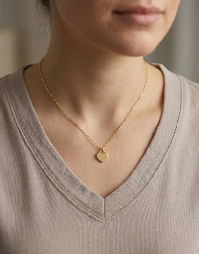 Altın Kalp Kolye resmi