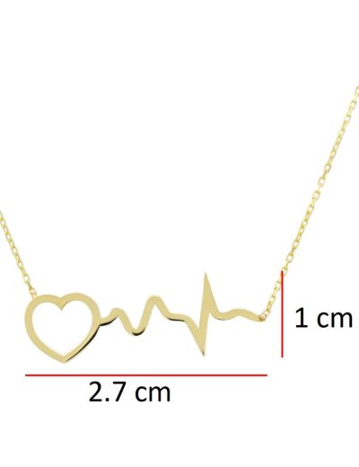 Altın Kalp Ritmi Kolye resmi
