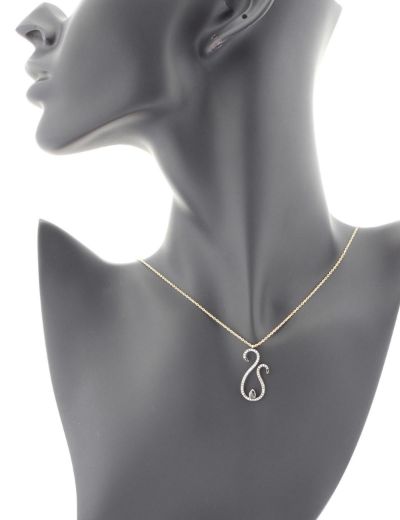 Doğal Safir Pırlanta Kuğu Kolye resmi