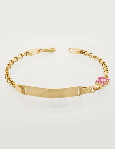 Pembe Fil Çocuk Künye Bileklik resmi