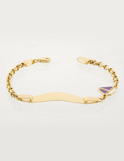 Yelkenli Altın Çocuk Künye Bileklik resmi