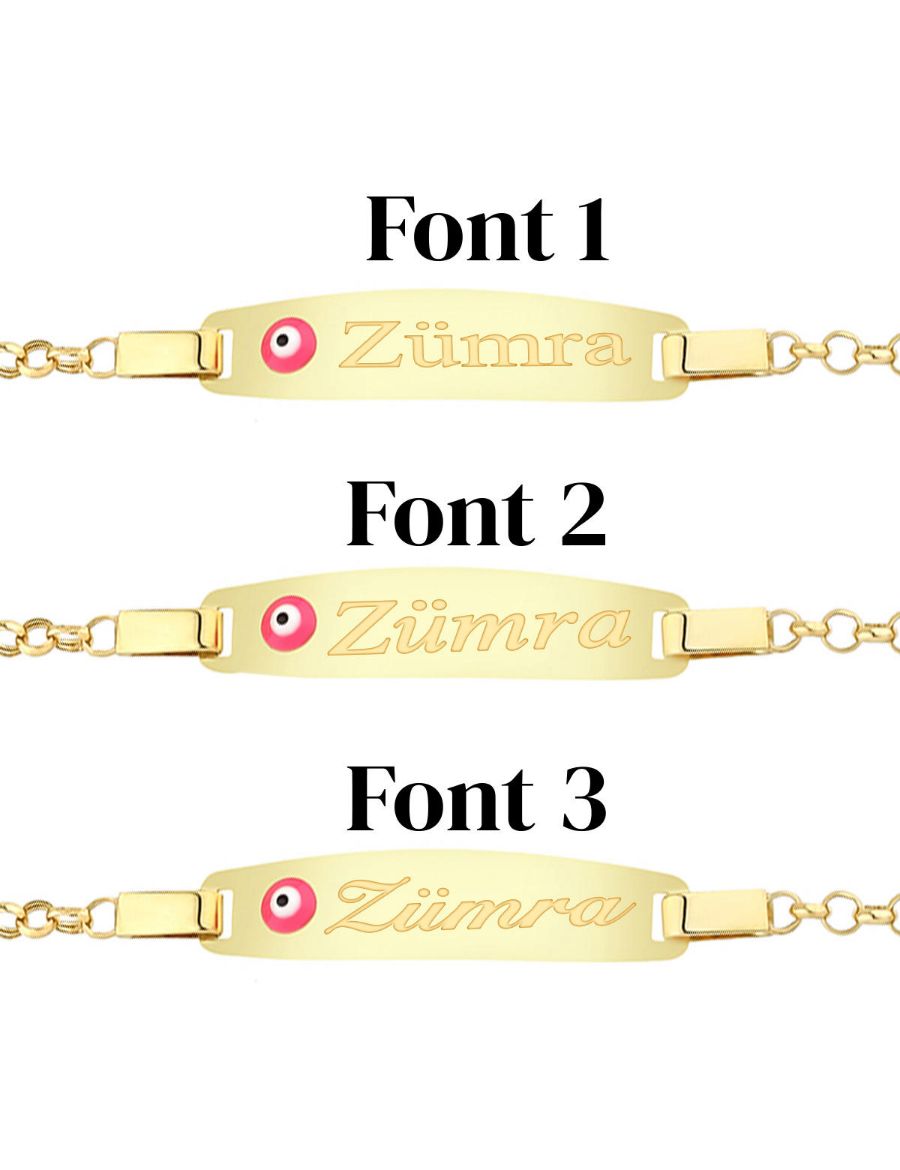 Altın Bebek Künye Bileklik-Nazar Boncuklu resmi