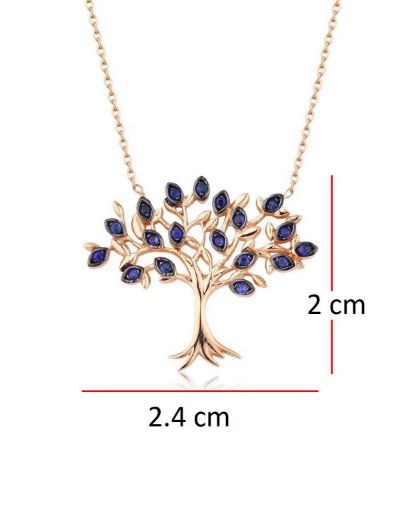 Safir Hayat Ağacı Kolye resmi