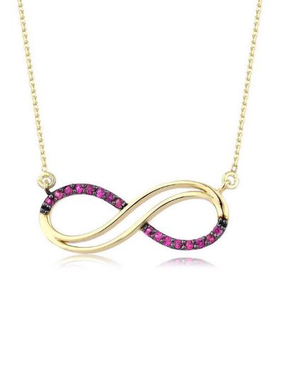 Yakut İkiz Sonsuzluk Kolye resmi