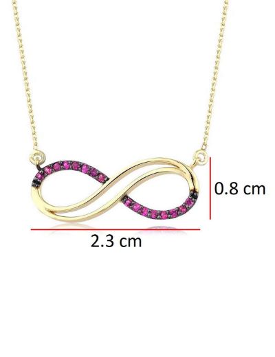 Yakut İkiz Sonsuzluk Kolye resmi