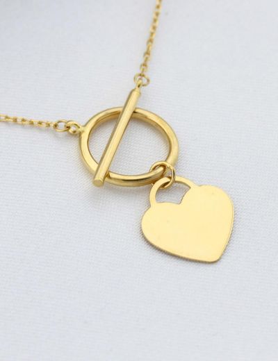 22 Ayar Altın Tasarım Kalp Kolye - Aşkın Müziği- resmi