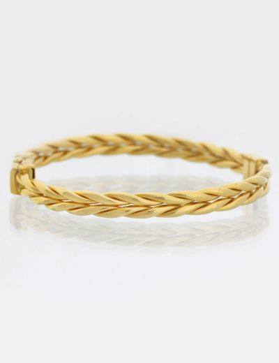 22 Ayar Altın Tasarım Kelepçe Bilezik resmi